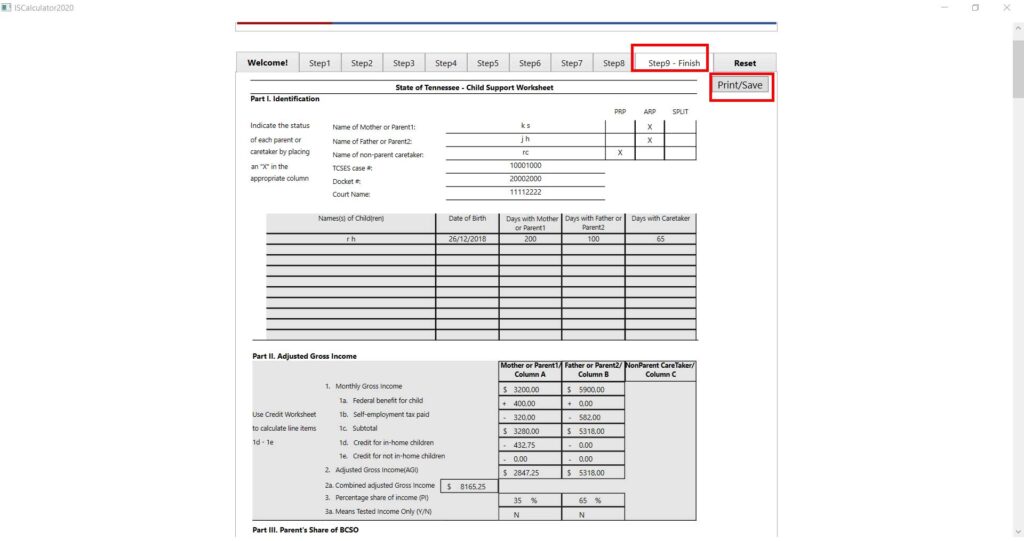 Calculate Child Support TN 2024
